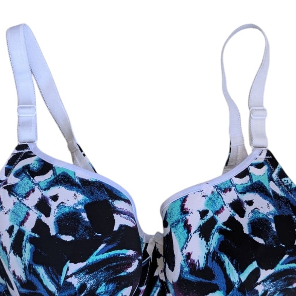 Torrid Curve Abstract Butterfly 🦋 Blue & Black Full Cvrge Bra W Underwire - Picture 9 of 9